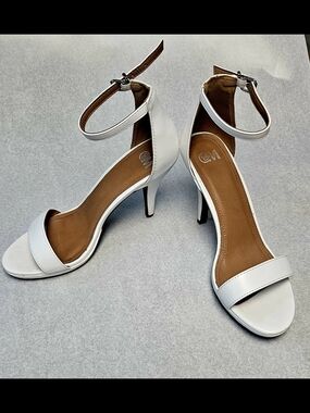 White Ankle-Strap Dress Sandals by